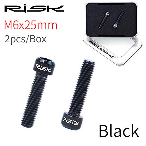 BIKERISK 2 PCS Supérieur Titane Alliage Vélo Disque De Frein Vis Boulon M6 * 25mm Rotor À Vélo pour Vélo De Montagne Frein À Disque Boulons De Fixation Étendu