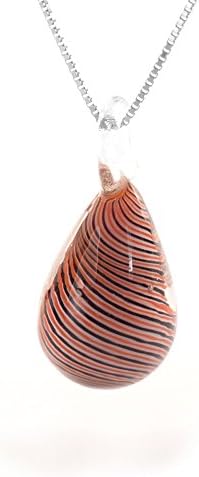 Sale Sterling Silver Handmade Glass Burgandy Barley Twist Pendant (SOLD WITHOUT CHAIN) (SL5)