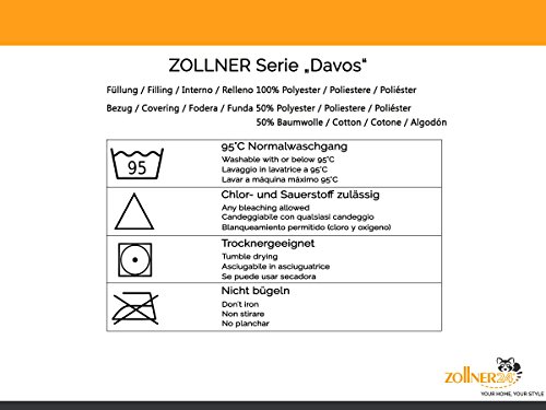 ZOLLNER® hochwertiges kochfestes Kopfkissen 80×80 cm, Füllgewicht: ca. 840 g, mit Reißverschluss in vielen weiteren Größen erhältlich, direkt vom Hotelwäschespezialisten, Serie „Davos“ - 6