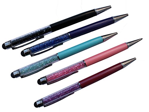 5 Stück Touch Pen 2in1 Stylus Stift mit Kugelschreiber mit Glitzer passend für Tablet und Smartphone aller gängigen Marken - Dealbude24 (5 Stück)