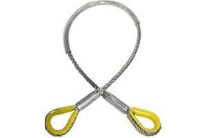 !2-Pack! ELLER Élingue Câble d'acier 2t / 2000kg - Longueur 1m - avec PVC