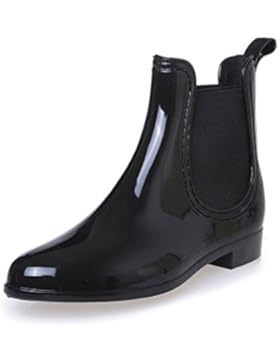SAGUARO® Damen Kurzschaft Stiefel Gummistiefel Gummistiefeletten Regenstiefel Chelsea Boots