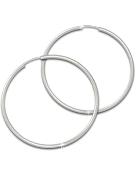 SilberDream Creole Simply matt 50mm aus 925 Sterling Silber Kreolen Ohrringe SDO0975