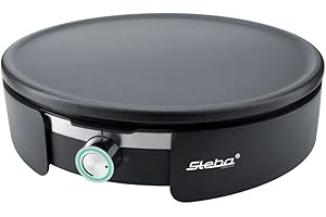 Crepera Steba XXL para crepes francesas originales con 35 cm de diámetro, placa de aluminio fundido a presión con revestimiento antiadherente extraíble. CR 36.