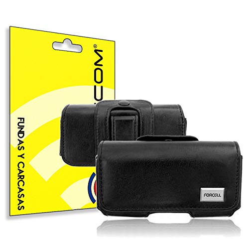 cogac Funda Cinturon FORCELL Piel Negra para iPhone 5S Protector Horizontal