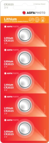 Preisvergleich Produktbild AgfaPhoto Lithium-Knopfzelle CR2025 Batterien 5 Stück