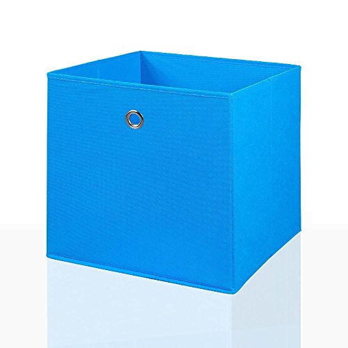 4er Set Faltbox in der Farbe Blau 34 x 34 cm Faltkiste Regalkorb Regalbox Kinderbox Einschubkorb Aufbewahrungsbox Stoffbox - 2