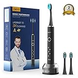 【Temporizador Inteligente y Resistente al Agua】Haga una pausa cada 30 segundos para recordarle que cambie el rango de cepillado. El cepillado final de 2 minutos le recuerda desarrollar un hábito de cepillado recomendado por un dentista. Impermeable IPX7 se puede utilizar en la bañera y ducha.