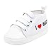 Produktbild Yazidan Neugeborenes Niedrige Absätze Schuhe Kleinkind Baby Mädchen Jungen Herz Brief Drucken Solide Weich Sole Lässig Im Freien Innen Bequem Turnschuhe Leinwand Kinder Stiefel Laufen(Weiß,EU:12)