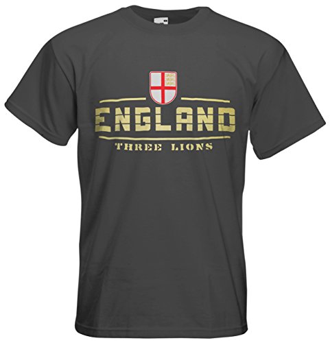 England EM 2016 Fanshirt T-Shirt Trikot (Graphit, XL)
