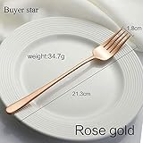Newadel Hot 2 STÜCKE / 1 Los Edelstahl Korea Abendessen Gabel Spiegel Polnischen Dessert Salat Gabeln Langen Griff Gold Gabel Bunte Geschirr Rose Gold