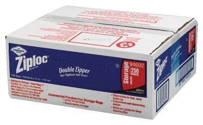 Johnson Diversey 395-94602 Case- 250 Ziplock Bags One Gallon Storage 1.75 Ml by Johnson Diversey