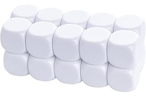 KAIHENG 22mm Dadi Vuoti Grandi a 6 Facce - Set di 20 Pezzi per Gioco da Tavolo, Apprendimento, Artigianato, Fai da Te, Numeri