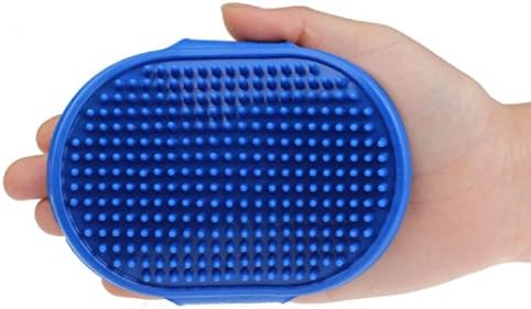 Yistu Pet Brush, Pet Cleaning Oval Bath Brush Massage Brush Comb With Adjustable Strap (C)