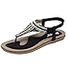 Produktbild VJGOAL Damen Sandalen, Frauen Mädchen böhmischen Mode Flache beiläufige Sandalen Strand Sommer Flache Schuhe Frau Geschenk (37 EU, V-schwarz)