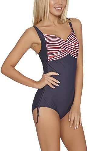 Verano Stylish Womens Swimsuit Blanca (Coral/Graphite, EU 44 = UK 16)