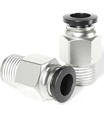 Racores Neumáticos Rápidos 6 Mm X 1/4" BSP - Pack De 10, De Plástico, Para Aire A 1 MPa
