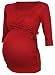 Happy Mama. Women's Maternity Nursing 2in1 Bolero Top Shirt 3/4 Sleeve. 458p (Crimson, UK 14)