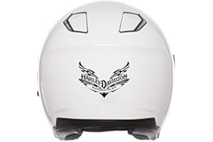 SUPER FABRIQUE Stickers rétro réfléchissant pour Casque de Moto Harley Davidson Motorcycle (Noir)