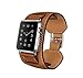 Produktbild Sanday® Apple Watch,ECHT Leder Armband Uhrenband Ersatzband Strap mit hochwertigem Edelstahl Adapter Uhrenarmband-Braun 38mm