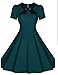 Produktbild iHAIPI - Damen Kleid mit Kragen Bei 50 Jahre Peas 'Iris' 1/4 Ärmel Kleid (01. EU 34 (Herstellergröße:S), 04. Grün)