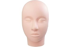 ‎LASHVIEW LASHVIEW Lash Mannequin Head, Practice Training Head,for Make Up and Lash Extention,Cosmetology Doll Face Head,Soft-Touch Rubber Practice Head,Easy to Clean by Skincare Essential Oil.