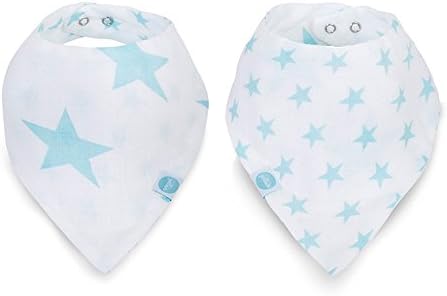Jollein, Muslin bib or Bandana with Little Jade Stars (2-Pack), 029-868-65027