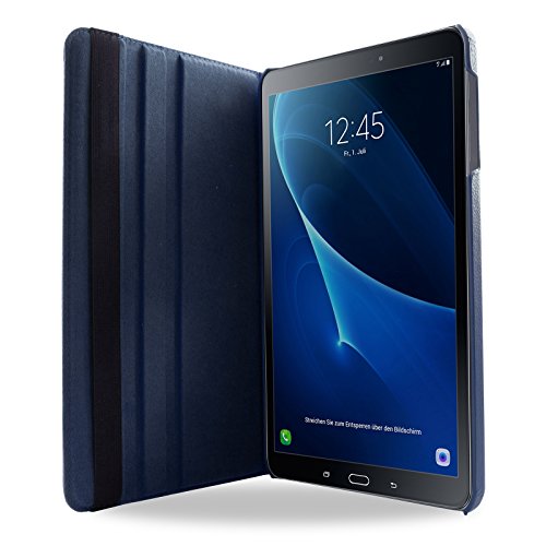 SAVFY Samsung Galaxy Tab A 10.1 Hülle (2016) T580N/ T585N 360 Grad Drehung Case Schutzhülle Tasche mit Ständerfunktion inkl. Eingabestift und Schutzfolie, dunkelblau - 4