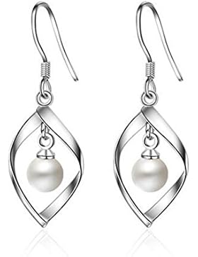 Summens Ohrstecker Damen Mädchen Elegant Perlen Ohrringe Ohrhänger 925er Sterling Silber Hypoallergen Perlenohrringe