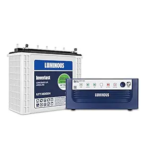 Luminous Inverter & Battery Combo for Home, Office & Shops (Eco Watt Neo 1050 Square Wave Inverter, Inverlast ILTT 18000N 150Ah Tall Tubular Battery), White, Standard