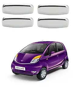 Auto Spare World ABS Plastic Door Handle Chrome Cover/Catch Cover for Tata Nano Twist 2014-2018- Silver (Set of 4 Pcs.)