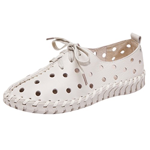 Vogstyle Women's Spring/Summer Pure Color Leisure Loafer Flat Shoes Style 3-White UK5/EU38/CH39