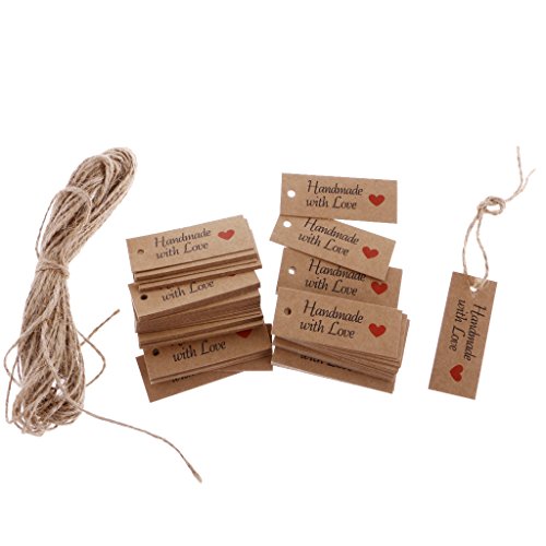 MagiDeal 100pcs Etiquetas de Papel de Kraft Hecho A Mano de Boda Etiquetas de Regalo de Preico Impreso con Coraz n con Cuerda reviews MagiDeal 100pcs Etiquetas de Papel de Kraft Hecho A Mano de Boda Etiquetas de Regalo de Preico Impreso con Coraz n con Cuerda