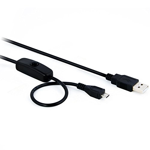 Aukru Schaltbarem Kabel Micro USB Ladekabel mit schalter für Raspberry Pi ,Samsung,Sony,Nexus,HTC,LG,Blackberry,Motorola,Nokia und andere Smartphones – 1.5 M - 2