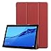Produktbild KATUMO Huawei Mediapad T5 10 Hülle Case - Ultra Slim Leder Tasche Hülle Skin für Huawei Mediapad T5 10 10.1 Zoll (2018) Schutzhülle Smart Case Cover mit Standfunktion, Rotwein