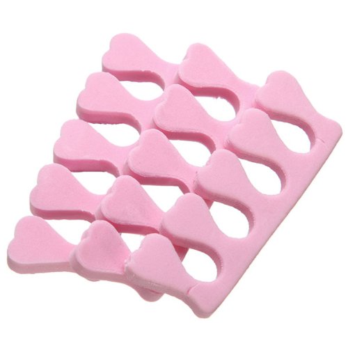 20pcs Nail Art Salon Soft Finger Toe Separator Pedicure Manicure Tool Pink