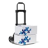 Faltbarer Trolly mit breiter Auflage samt Noppen, auf der Ihre Ladung rutschfest steht - Leichte Steuerung dank robuster Räder - Maße HBT: 97,5 x 39 x 42 cm zusammengeklappt HBT: 71 x 39 x 5,5 cm