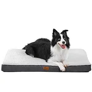 Memory Foam Dog Bed for Medium Large Dogs Orthopedic Egg Crate Pet Bed with Removable Washable Cover Waterproof Liner Nonskid Bottom by Aplatho