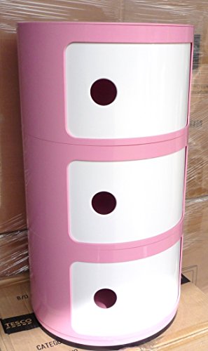pink and white plastic toy box
