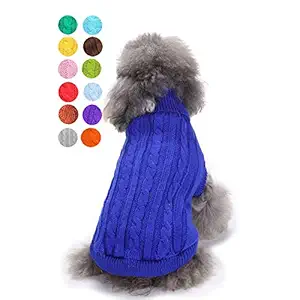 Dog Sweater, Warm Pet Sweater, Dog Sweaters for Small Dogs Medium Dogs Large Dogs, Cute Knitted Classic Cat Sweater Dog Clothes Coat for Girls Boys Dog Puppy Cat (XX-Small, Dark Blue)