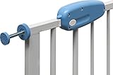 IB-Style – Treppenschutzgitter „Megane“ weiss/grau 74 – 143 cm | 12 Varianten wählbar | Klemmgitter Treppengitter Türgitter | ohne bohren | Bef. Am Geländer | öffnet wie ein Türchen | Spannbreite 116 – 129 cm - 5