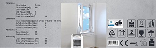Eycos PAC2000E Klimagerät, Mobile Klimaanlage, Kühlkapazität von 2,1kW, Räume bis 26m², auch als Entfeuchter oder Belüfter einsetzbar - 7