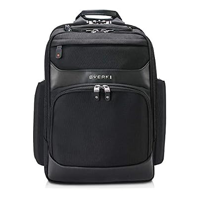 EVERKI Onyx - Sac à dos pour ordinateur portable de qualité supérieure pour ordinateurs portables jusqu'à 15,6" avec système breveté de protection des coins, passe-poignée, protection RFID