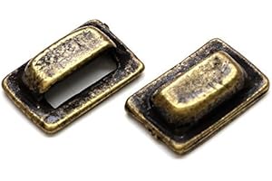 MyTinyWorld 2x Dolls House Miniature 1:12th Scale Antique Brass Square Pull Handles