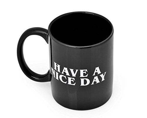 FGF-EU Have a Nice Day Coffee Mug Middle Finger Coffee Cup Ceramics Cup Milk Juice Tea Mug (350 ml, Black)