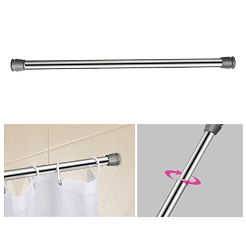 AuraLum® 140-250cm Verstellbare Duschvorhangstange Spannstange aus Aluminium Silber Teleskop Duschstange Teleskopstange Dusche Stange ohne Bohren (Durchmesser: ca. 2,2cm) - 6