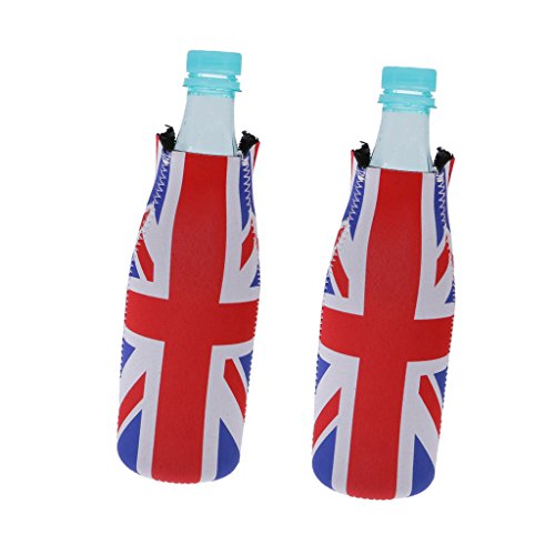 Gazechimp 2x Neopren Flaschen Kühltasche Dosenkühler Getränkekühler Bierkühler UK Flagge - 4