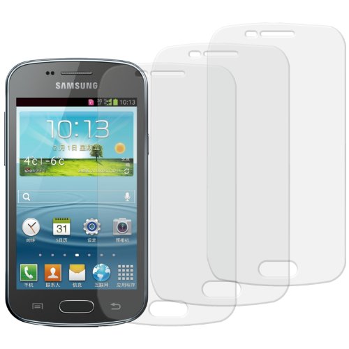 Preisvergleich Produktbild 3 x Displayschutzfolie klar / wie unsichtbar für Samsung Galaxy Trend GT-S7560
