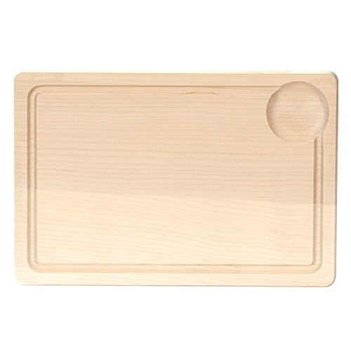 Bütic Tranchierbrett, Schneidebrett, Zerlegebrett mit Rille und Saftfang aus nachhaltig hergestelltem FSC-zertifiziertem Holz, Brettgröße:60 x 40 x 2 cm