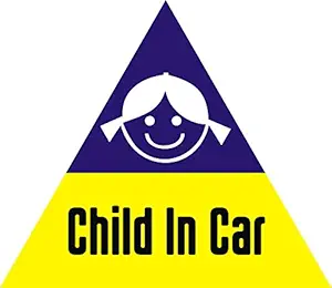 isee360 Child in Car Yellow Blue Car Sticker Windows Baby Safety Sign Decal